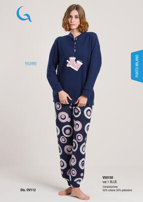 PIGIAMA DONNA M/L V50150 Tellini S.r.l. Ingrosso Abbigliamento